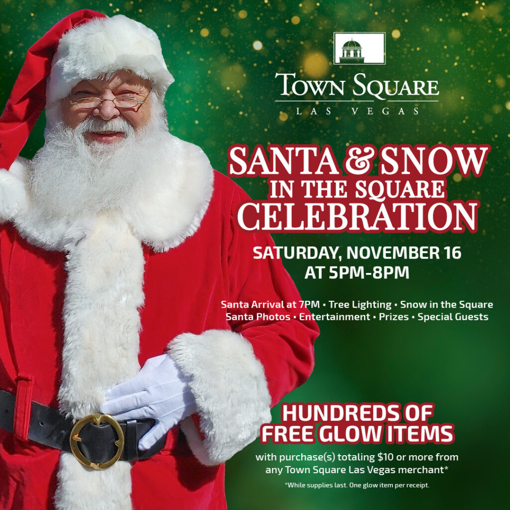 Santa and Snow in the Square Celebration