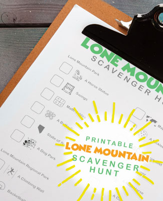 Printable Lone Mountain Scavenger Hunt