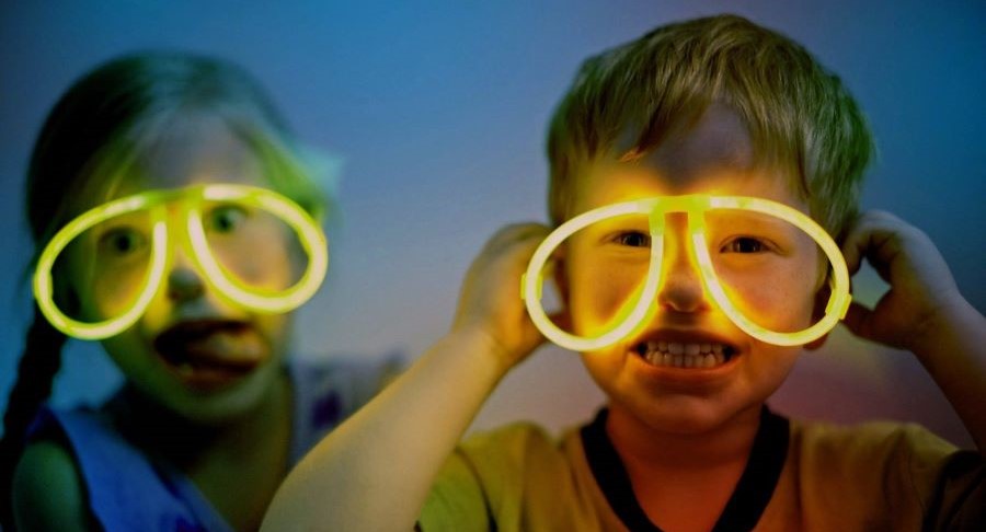 Kids with Glow Glasses