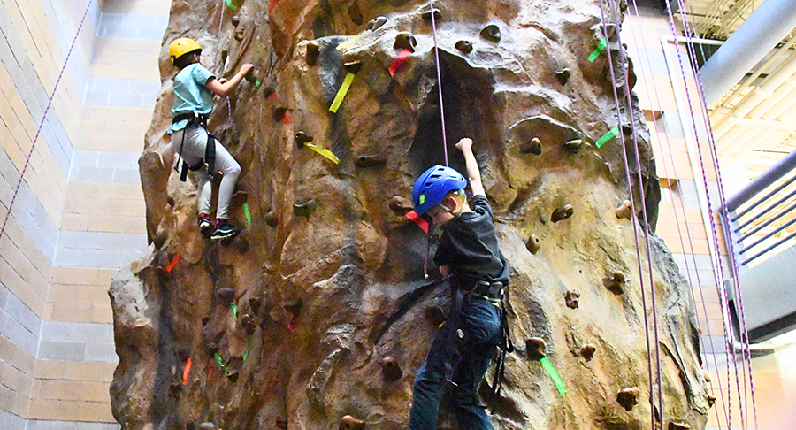 Kids night out rock climbing event