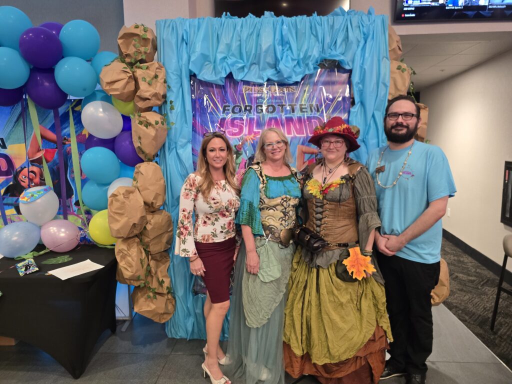 Big Screens, Big Hearts Forgotten Island Premiere including Age of Chivalry characters