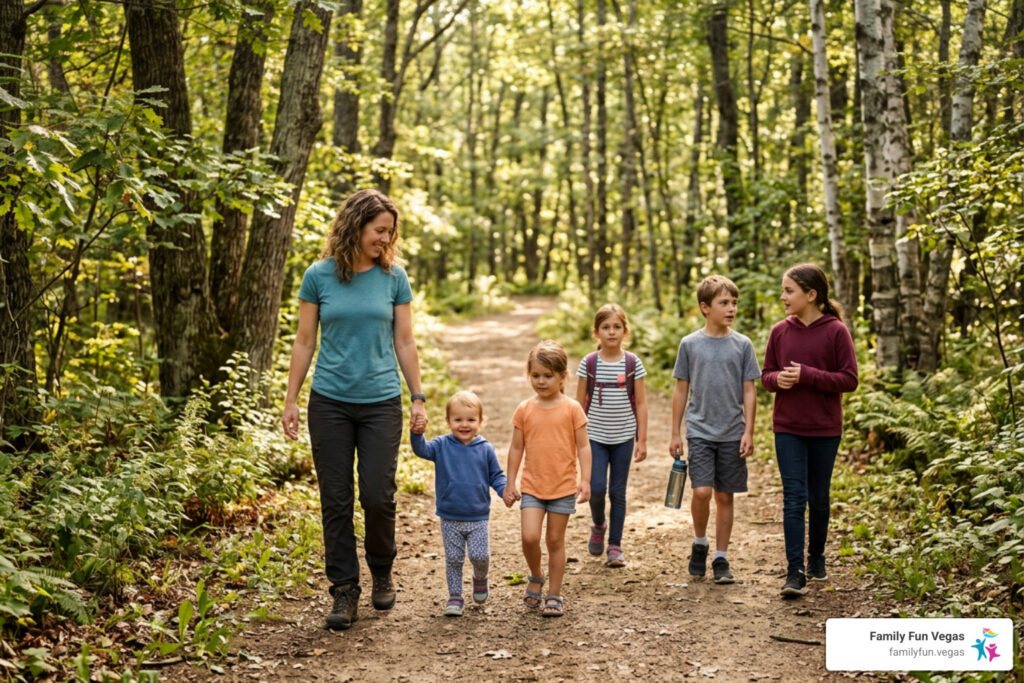 hiking in the forest