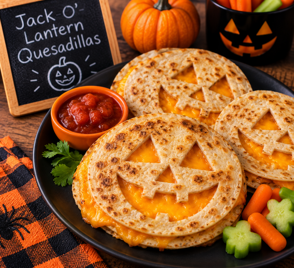 Jack-o-Lantern Quesidilla