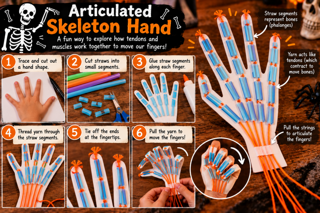 Articulated skeleton hand craft