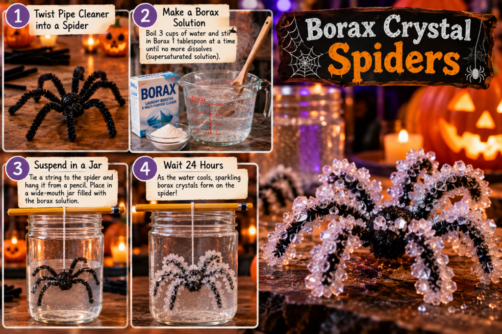 Borax Crystal Spiders