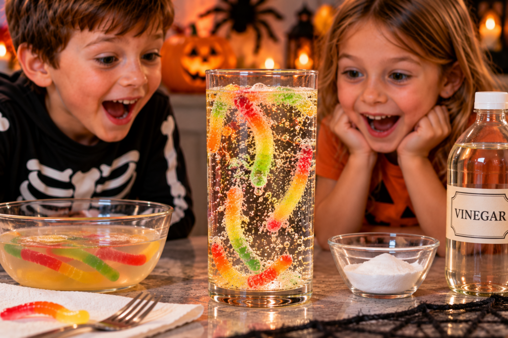Bubbling Gummy Worms experiment